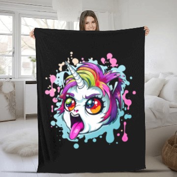 Discover Scolding Unicorn Complaining Mood Fleece Blankets