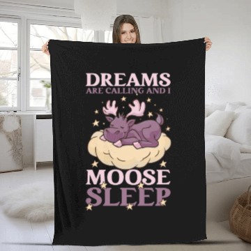 Discover Dreams Are Calling Youth Cute Moose Fleece Blankets