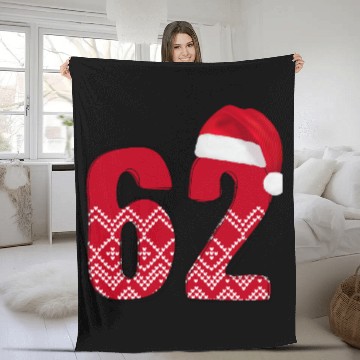 Discover 62 Red and White Christmas Number Sixty Two Fleece Blankets