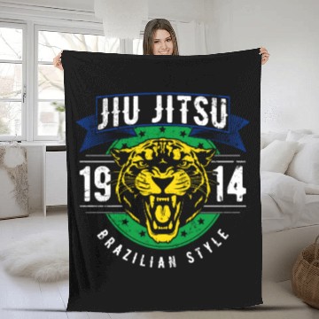 Discover Brazilian Jiu Jitsu 1914 Jaguar head BJJ gift Fleece Blankets