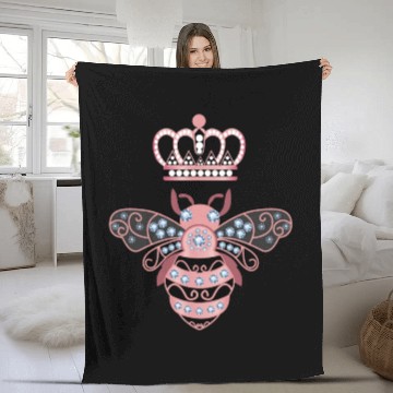 Discover Queen Bee Crown Women Hive Beekeeping Bee Women Fleece Blankets