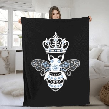 Discover Queen Bee Crown Women Hive Beekeeping Bee Women Fleece Blankets