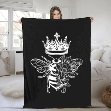 Discover Queen Bee Crown Women Hive Beekeeping Bee Women Fleece Blankets