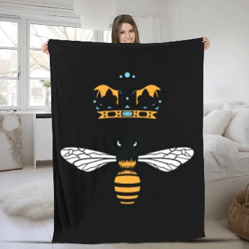 Discover Queen Bee Crown Women Hive Beekeeping Bee Women Fleece Blankets