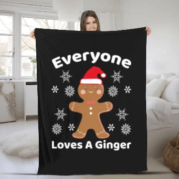 Discover Everyone Loves A Ginger Funny Gingerbread Wear Art Fleece Blankets