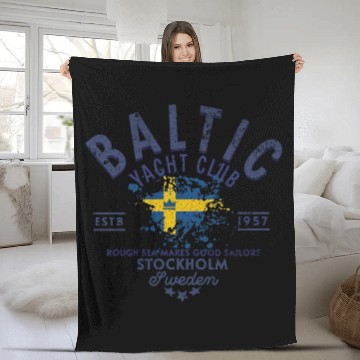 Discover Baltic Yacht Club Stockholm Design Fleece Blankets
