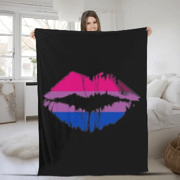 Discover Bisexual Pride Flag LGBTQ Lips Fleece Blankets
