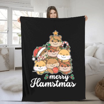 Discover Hamster Christmas Tree merry Hamstmas Fleece Blankets