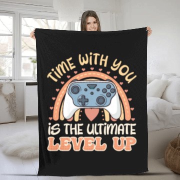 Discover Gamer Time with You is the Ultimate Level Up Fleece Blankets
