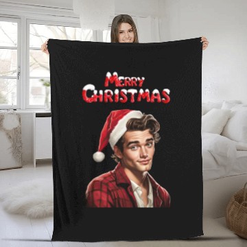 Discover Merry Christmas Nice Cute Attractive Handsome Man Fleece Blankets