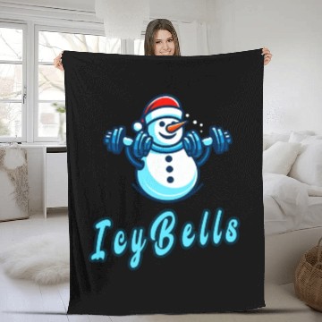 Discover Ice bells, cool gym snowman Fleece Blankets
