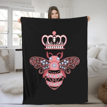 Discover Queen Bee Crown Women Hive Beekeeping Bee Women Fleece Blankets
