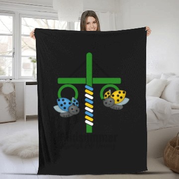 Discover Midsummer Ladybug Maypole Fleece Blankets
