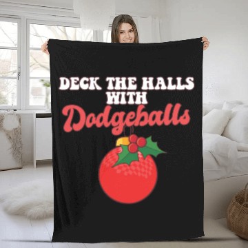 Discover Dodgeball Player Coach Christmas Balls Deck The Fleece Blankets