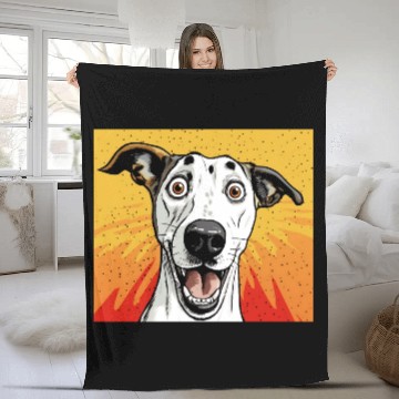 Discover Whippet Face Dog lovers Fleece Blankets