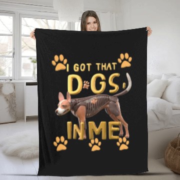 Discover i got that dog in me xray funny saying meme Fleece Blankets