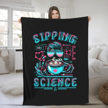 Discover Sipping Science Chemistry Coffee Fleece Blankets