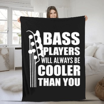 Discover Funny Bass Guitar Player Instrumentalist Fleece Blankets