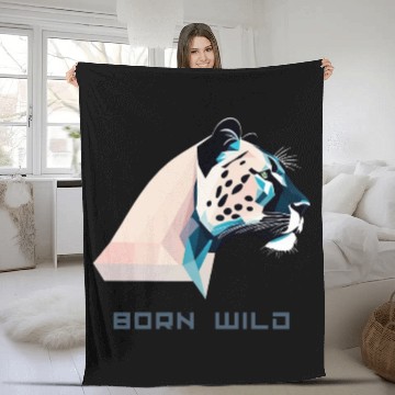 Discover Geometric Lowpoly Wildcat Fleece Blankets