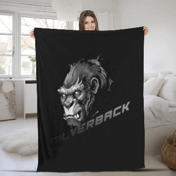 Discover Mighty Silverback: Gorilla Portrait Fleece Blankets