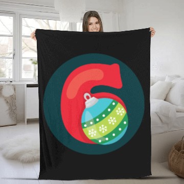Discover Number 6 Christmas Balls Age Six Fleece Blankets