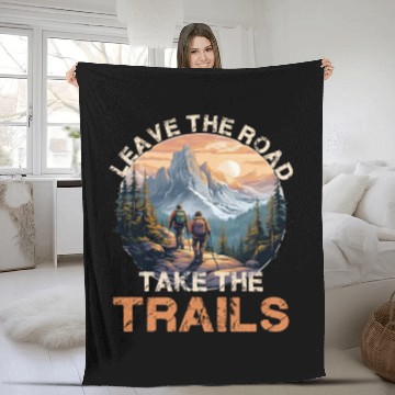 Discover Outdoor Hiking Nature Adventure Trails Fleece Blankets