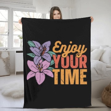 Discover Orchids Enjoy Your Time Orchid Flower Gardening Fleece Blankets