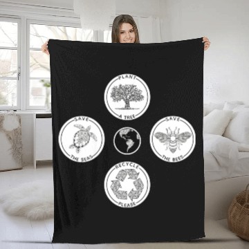 Discover Earth Day Save The Planet Fleece Blankets