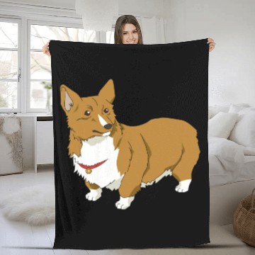 Discover Corgi Ein Dog Fleece Blankets