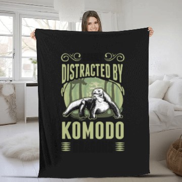 Discover Easily Distracted By Komodo Dragons Monitor Lizard Fleece Blankets