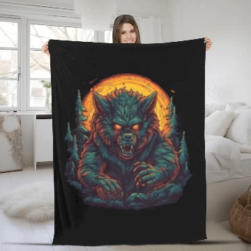 Discover A mythical creature Werewolf Fleece Blankets