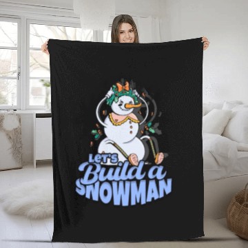 Discover Let's Build a Snowman - Snow Fleece Blankets