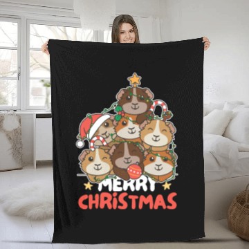 Discover Guinea Pig Christmas Tree Merry Christmas Fleece Blankets