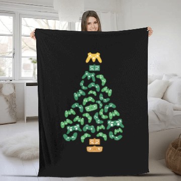 Discover Gamer Christmas Tree Fleece Blankets