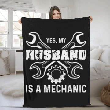 Discover Yes My Husband Is A Mechanic Fleece Blankets
