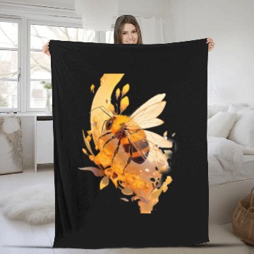 Discover Chibi Honeybee in honey Fleece Blankets