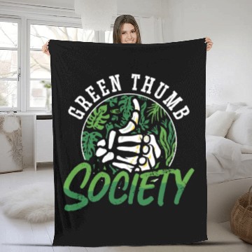 Discover Houseplants Green Thumb Society Gardener Botanical Fleece Blankets