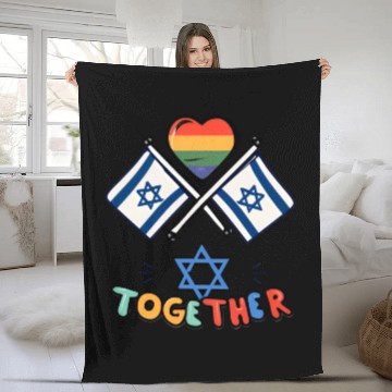 Discover LGBTQ community STANDS WITH ISRAEL Fleece Blankets