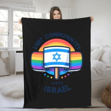 Discover LGBTQ community STANDS WITH ISRAEL Fleece Blankets