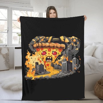 Discover Angry Pizza Fleece Blankets