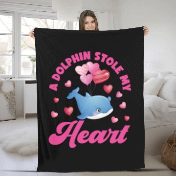 Discover Dolphin Valentines Day A Dolphin Fleece Blankets