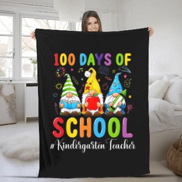 Discover Cute Gnome Kindergarten Teacher 100Th Day School Fleece Blankets