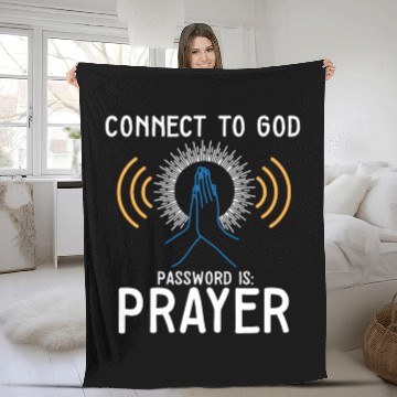 Discover Connect to God I Love Jesus Believer Worship Fleece Blankets