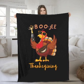Discover Boo Jee Turkey Thanksgiving - funny thanksgiving t Fleece Blankets