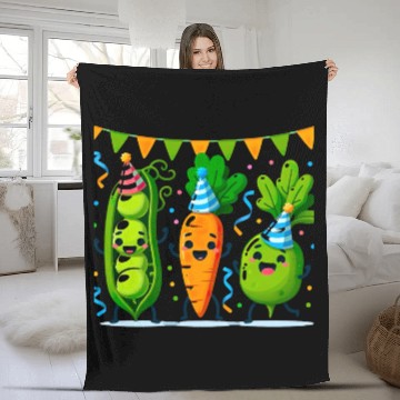 Discover Festive Vegetable Party Fun for a Vegetable eater Fleece Blankets