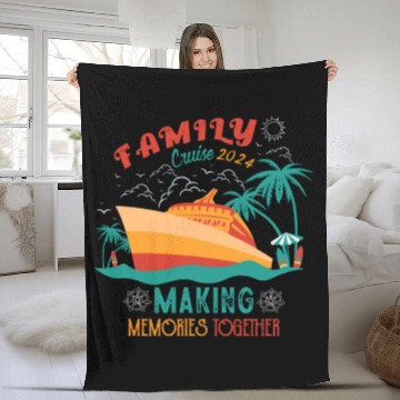 Discover Family Cruise 2024 Making Memories together Fleece Blankets