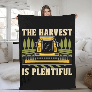 Discover The Harvest Is Plentiful Farming Combine Harvester Fleece Blankets