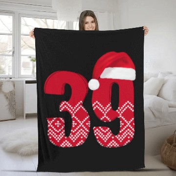 Discover 39th Xmas Bday Celebration - Number Thirty Nine Fleece Blankets