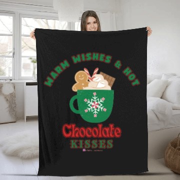 Discover Warm Wishes & Hot Chocolate Kisses Greetings Fleece Blankets