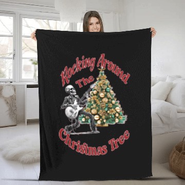 Discover Rocking Around the Christmas Tree Skeleton Fleece Blankets,